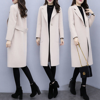 Mid-length Loose Wool Overcoat Women&