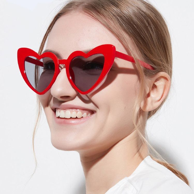 New Trendy Fashion Peach Heart Big Frame Personality Sunglasses Limorista