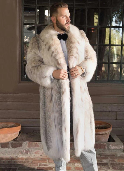 Leather Fur Coat Men&