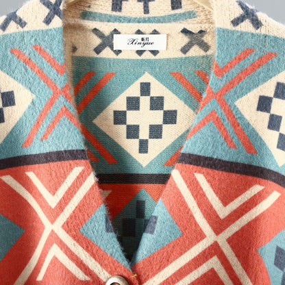 Loose V-neck Cardigan Outer Wear Women&
