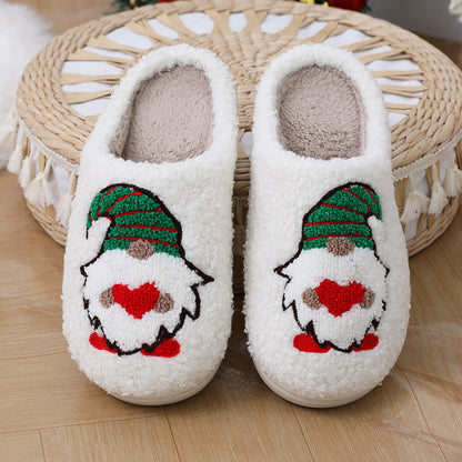 Cute Cartoon Santa Claus Home Slippers Couple Indoor Floor Bedroom Slipper Christmas Warm Shoes Women Men Limorista