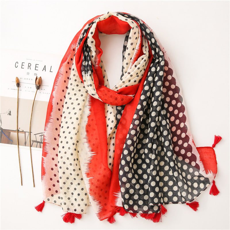 Japanese Style Artistic Fresh Cotton And Linen Scarf Retro Patchwork Bohemian Cashew Print Limorista