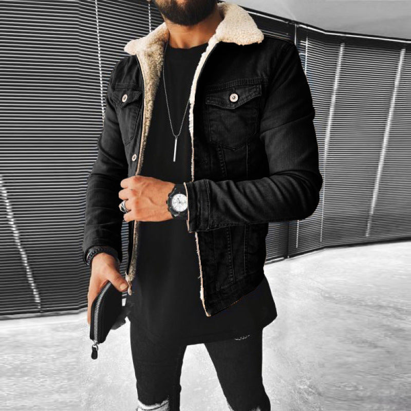 Lamb Wool Thickening Denim Jacket Limorista