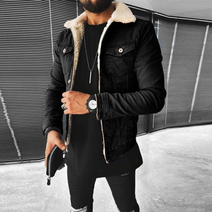 Lamb Wool Thickening Denim Jacket Limorista