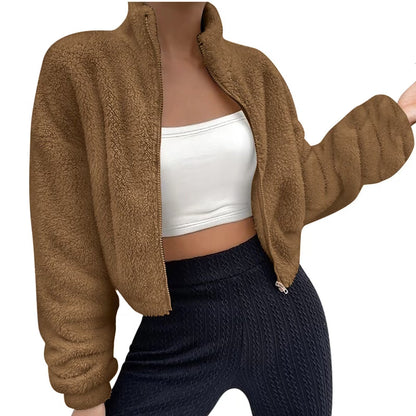 Autumn And Winter Leisure Short Zipper Furry Coat Limorista