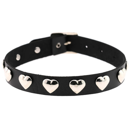 Fan Original New Punk Gothic Love Heart-shaped Rivets Pin Buckle Necklace Limorista