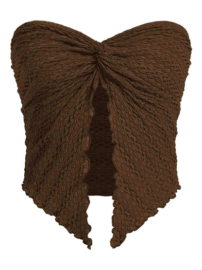 European And American Fashion Sexy Pleated Twist Tube Top Backless Top Limorista