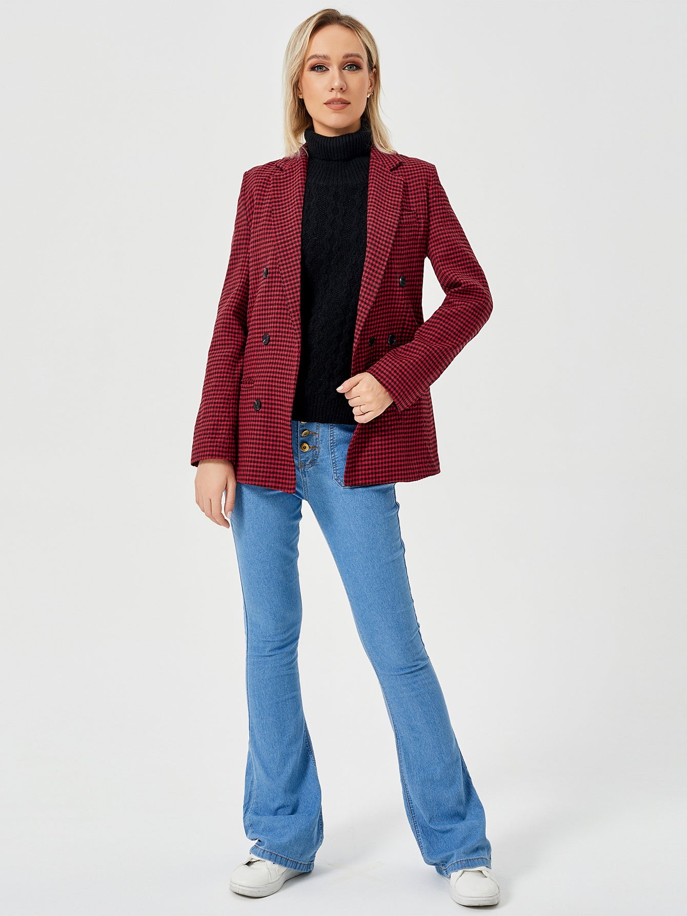 Womens Casual Blazer Jacket  Long Sleeve Work 0ffice Blazer Lapel  Jacket Limorista