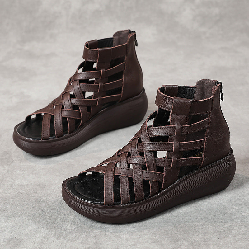 New Ethnic Style Retro Wedge Sandals Women&