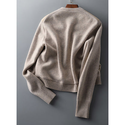 Simple Long-sleeved Knitted Women&