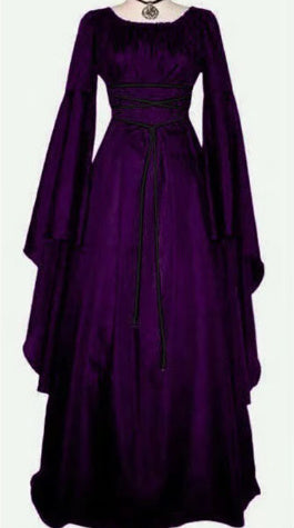 Halloween Long Sleeve Round Collar Belt Irregular Ladies Dress Halloween Witch Costume Limorista