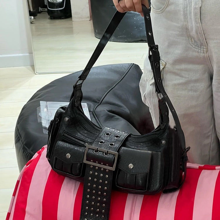 Fashion Hot Girl Motorcycle Rivet Bag Female Limorista