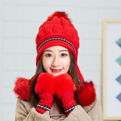 Cozy Knit Fleece-Feel Beanie With Ear Flaps &amp; Pompom Warm Winter Hat For Women Perfect For Skiing &amp; Outdoor Activities Limorista