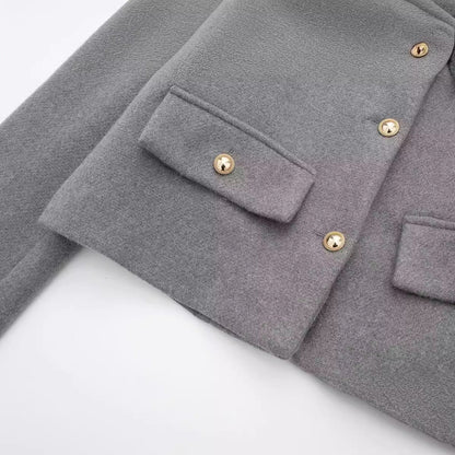 Fashion Casual All-match Flip Trim Short Coat Limorista