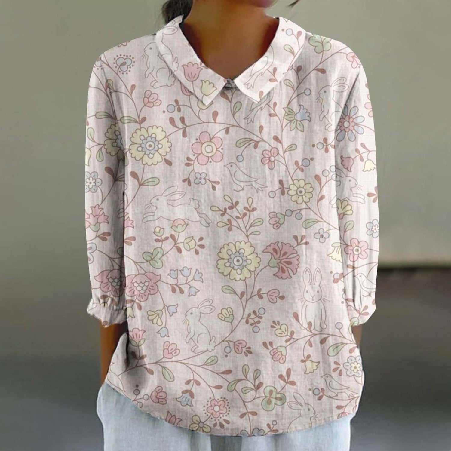 Creative Retro Chinese Style Floral Print Shirt Limorista