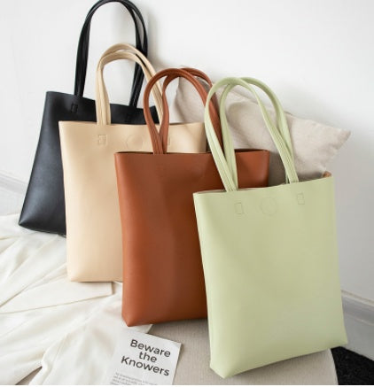 Korean Style Soft Leather Tote Bag Student All-match Simple Limorista