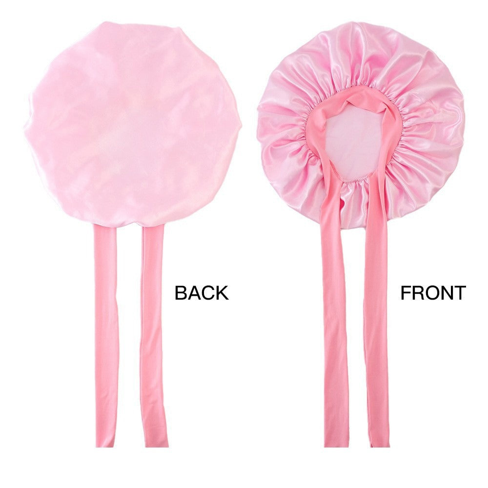 Satin Ribbon Round Bow Elastic Nightcap Limorista