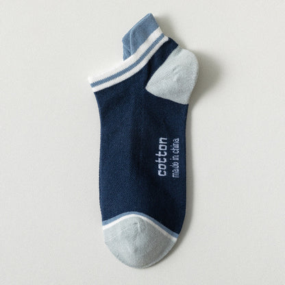 Socks Male Socks Sweat-absorbent Breathable Short Pure Cotton Socks Spring And Summer Thin Low-top Sports Mesh Men&