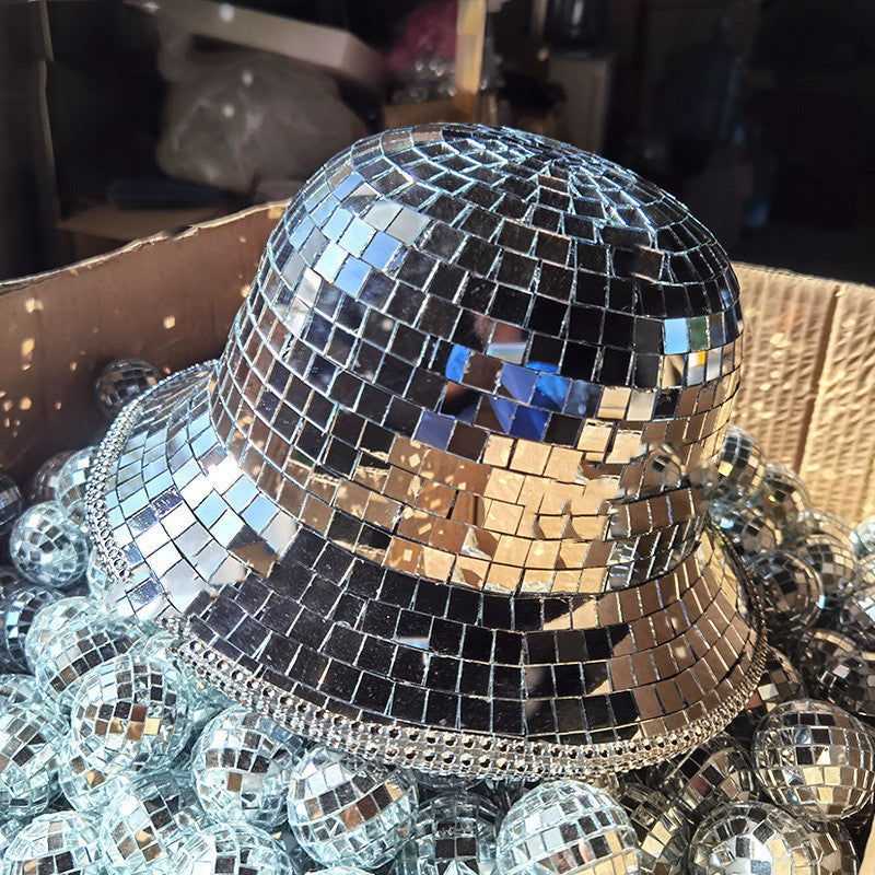 Prom Party Reflective Mirror Laser Fisherman Cowboy Hat Limorista