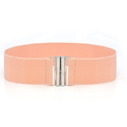 Elastic Elastic Silver Buckle Wide Belt Decorated Skirt Accessories Limorista