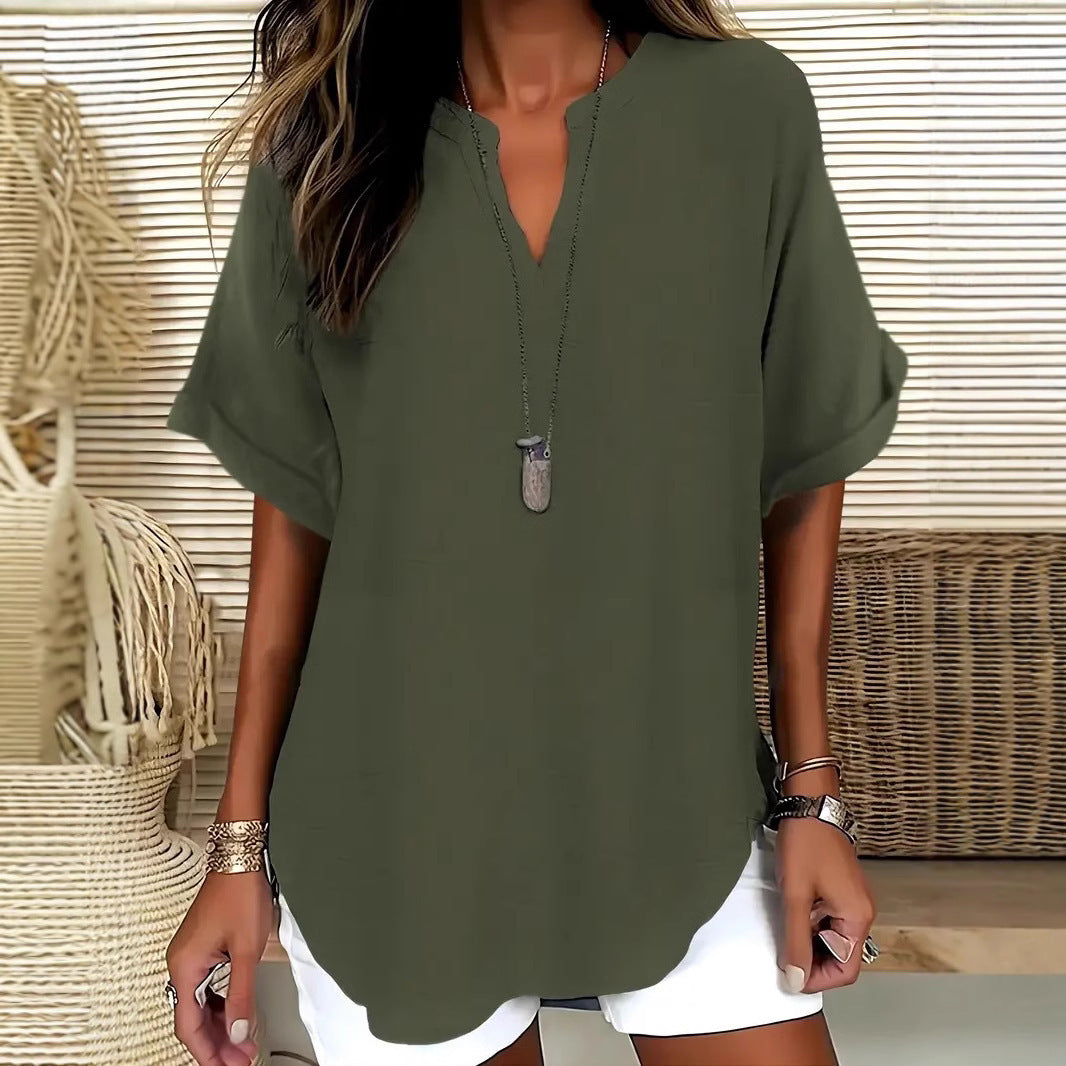 Summer Loose Solid Color Women&