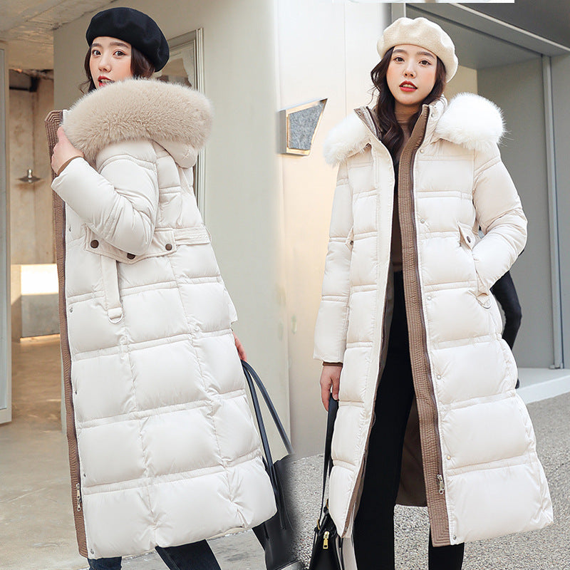 Over-the-knee Down Cotton Jacket Thickened Cotton-padded Coat Limorista