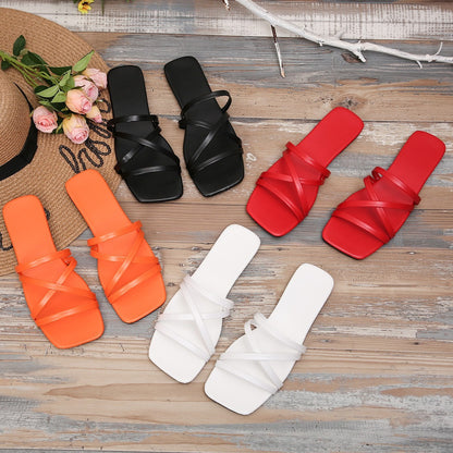 Roman Cross Woven Flat Slippers Outdoor Fashion Breathable Limorista