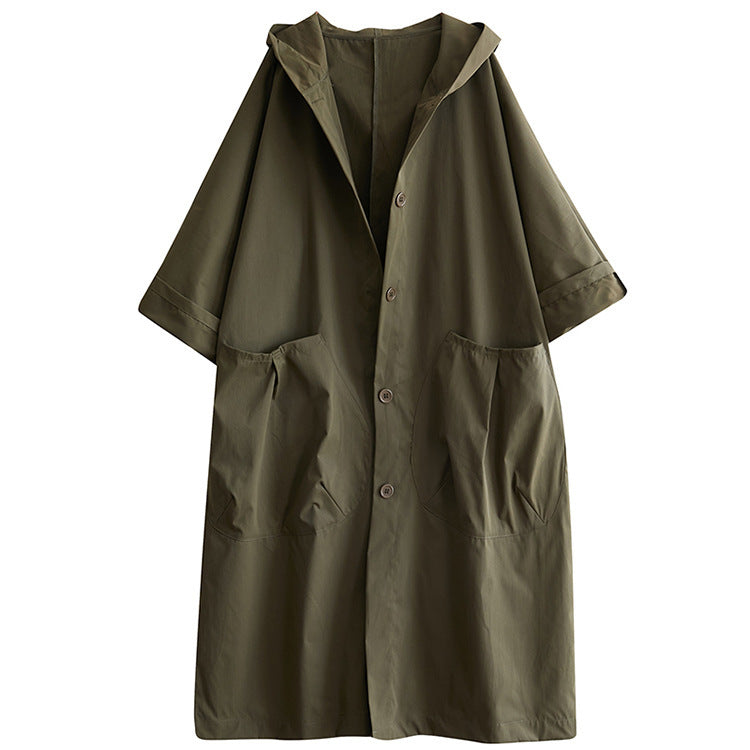 Hooded Casual Big Pocket Women&