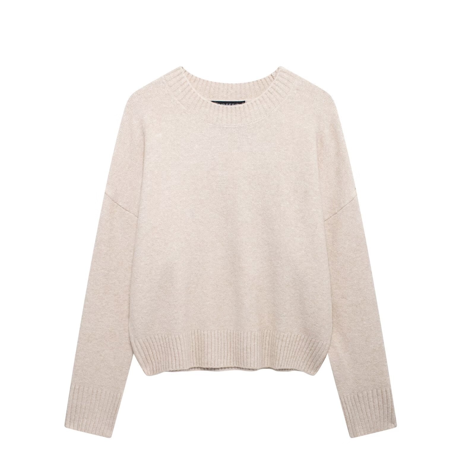 Versatile Solid Color Long Sleeve Soft Sweater Limorista