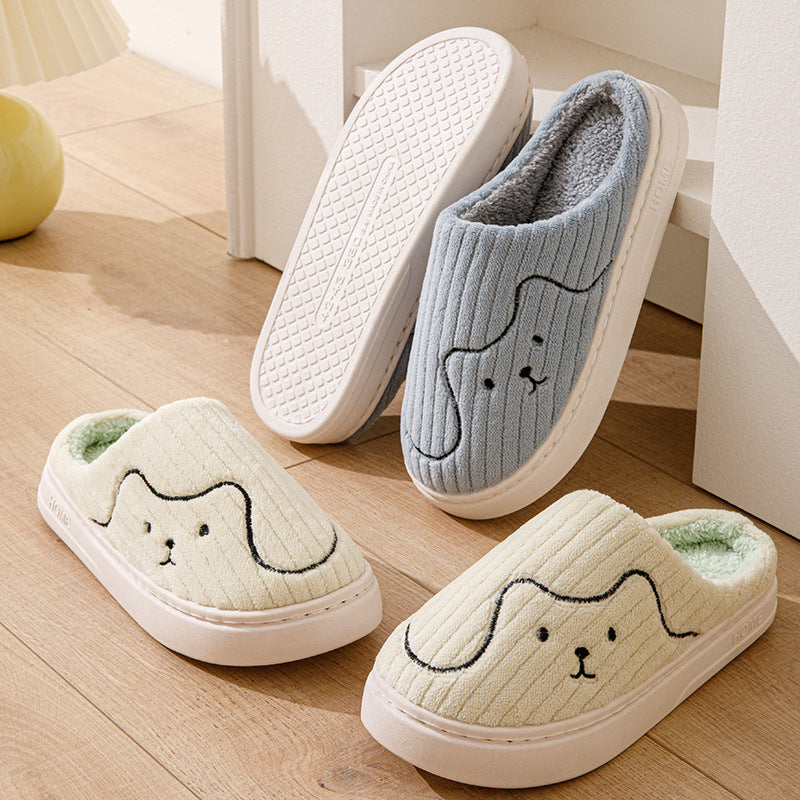 Striped Cat Slippers Indoor Couple Non-slip Floor Bedroom Slipper Winter Warm Plush House Shoes Women Men Limorista