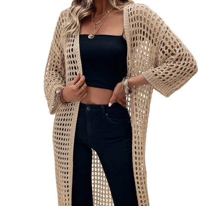Hollow Knitted Long Cardigan Women Limorista
