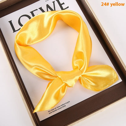 Solid Color Square Scarf Artificial Silk Small Square Towel Limorista