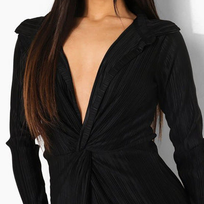 Fashionable Sexy New L-neck Twisted Sexy Tight-fitting Dress Limorista