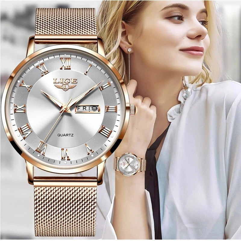 Thin Ladies Quartz Dual Calendar Waterproof Watch Limorista