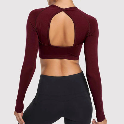 European And American Slim Fit Long Sleeve Yoga Wear Outdoor Quick-drying Top Limorista