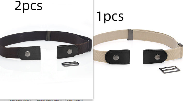 New Slim Elastic Invisible Belt Simple Lazy Belt Fat Elastic Leather Limorista