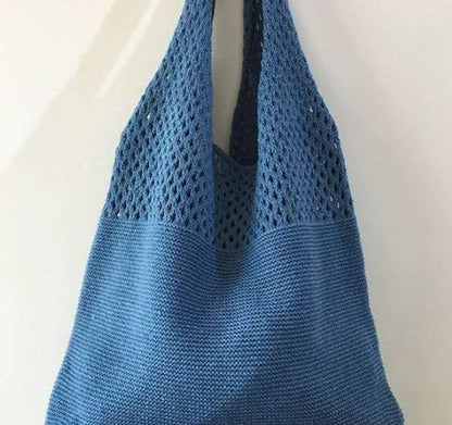 Simple Vintage Cutout Knit Tote Bag Limorista