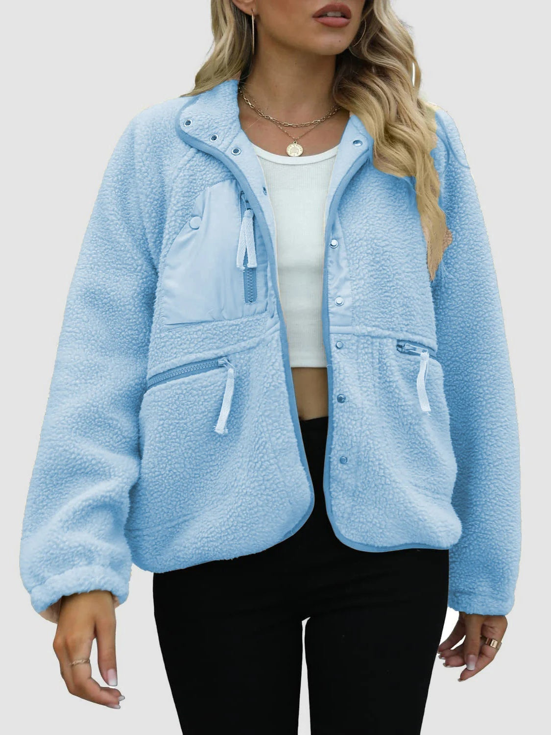 Short Cardigan Plush Jacket Lamb Wool Coat Limorista