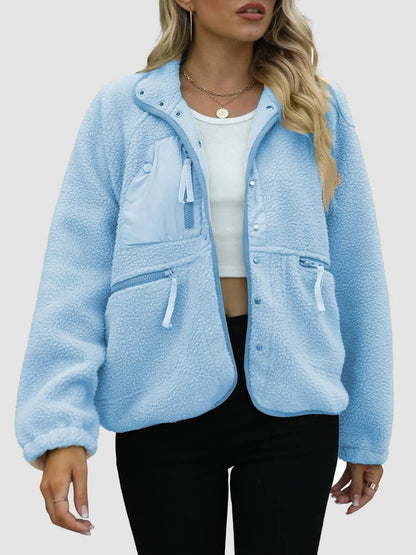 Short Cardigan Plush Jacket Lamb Wool Coat Limorista