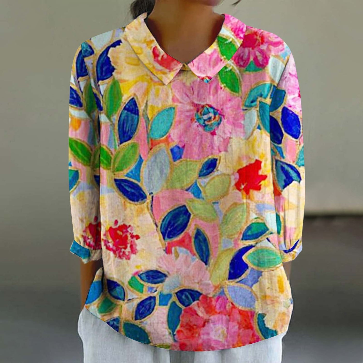 Creative Retro Chinese Style Floral Print Shirt Limorista
