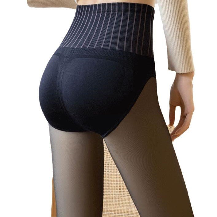 Water Light Socks Black See-through One-piece Trousers Fleece-lined Thickened Limorista