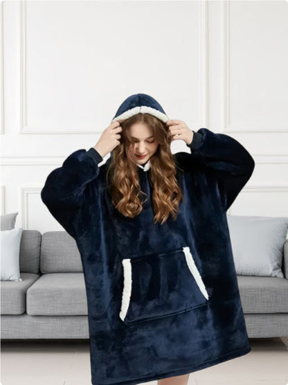 Men And Women Can Wear Zipper Flannel Lazy Blanket Limorista