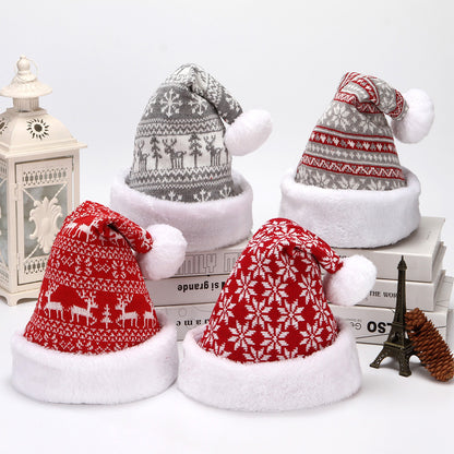 Snowflake Deer Knitted Wool Flannel Christmas Hat Limorista
