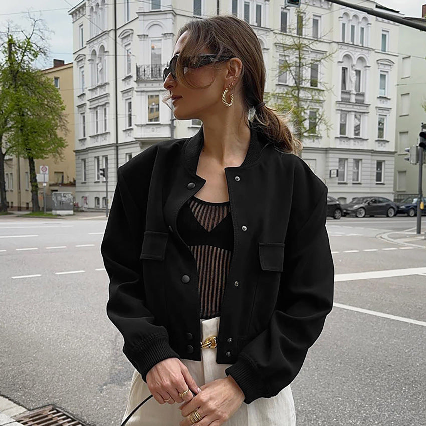 White Slim-fit Long-sleeved Women&