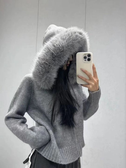 Shirt Small Imitation Fox Fur Collar Coat Women&