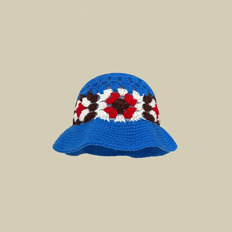 Japanese-style Retro Hollow Flower Handmade Knitted Bucket Hat Women Limorista