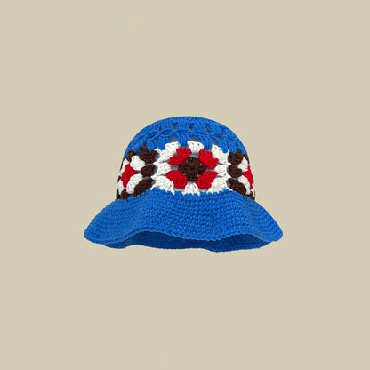 Japanese-style Retro Hollow Flower Handmade Knitted Bucket Hat Women Limorista