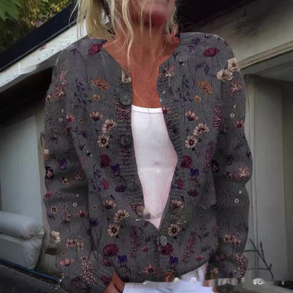 Printed Casual Cloak Coat Cardigan Sweater Limorista