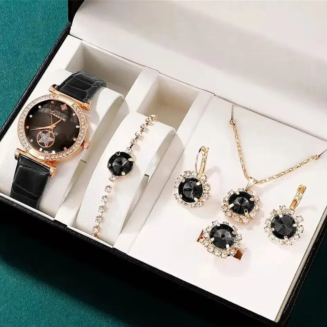 Fashion Watch Gift Suit Quartz Watch Necklace Bracelet Ring Stud Earrings Limorista