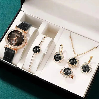 Fashion Watch Gift Suit Quartz Watch Necklace Bracelet Ring Stud Earrings Limorista